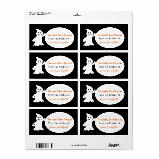 Friendly Ghost Halloween Kitchen Labels (Vorne)
