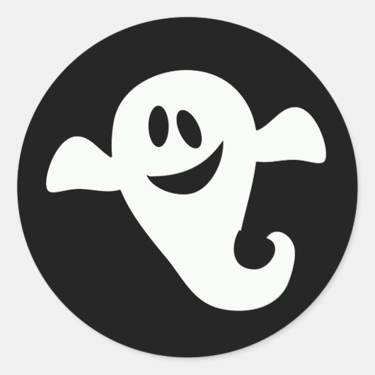 Friendly Ghost Halloween Runder Aufkleber (Vorderseite)