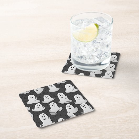 Friendly Ghost Rechteckiger Pappuntersetzer (Vor Ort)