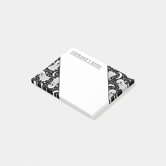 Friendly Ghost sagt Boo Post-it Klebezettel (angewinkelt)