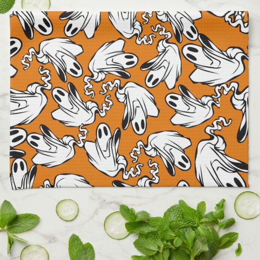 Friendly Ghosts Halloween Geschirrtuch (Gefaltet)