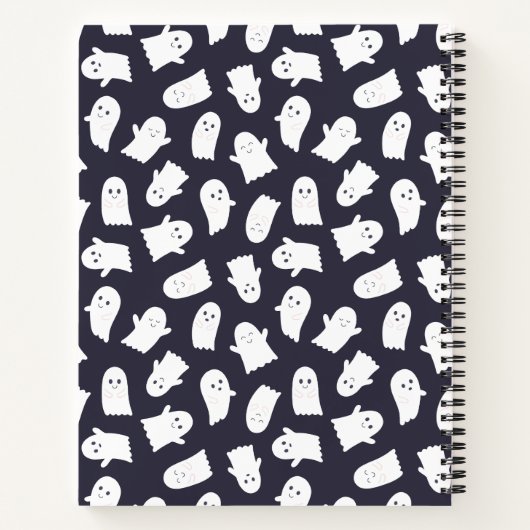 Friendly Ghosts Halloween Muster Personalisiert Notizblock (Rückseite)