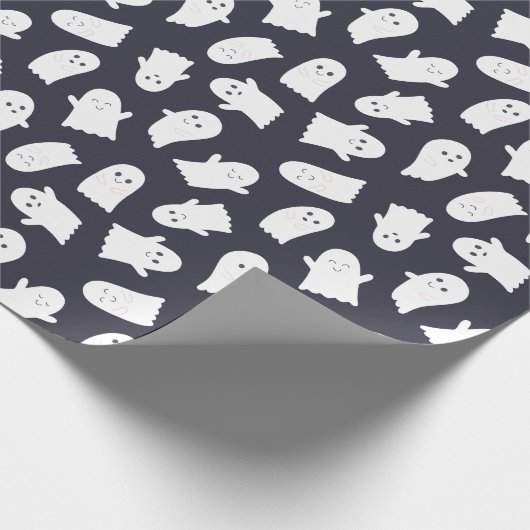 Friendly Ghosts Halloween Pattern Geschenkpapier (Ecke)