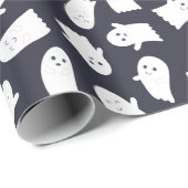 Friendly Ghosts Halloween Pattern Geschenkpapier (Rolleneckpunkt)