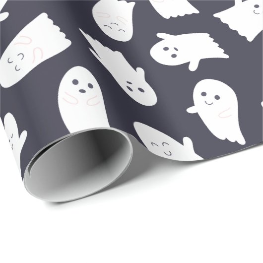 Friendly Ghosts Halloween Pattern Geschenkpapier (Rolleneckpunkt)