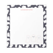 Friendly Ghosts Halloween Pattern Notizblock (Vorderseite)