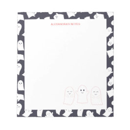 Friendly Ghosts Halloween Pattern Notizblock