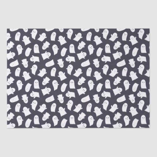 Friendly Ghosts Halloween Pattern Seidenpapier (Vorderseite)