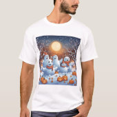 Friendly Ghosts Making Snow Angels T-Shirt (Vorderseite)