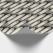 Friendly Ghosts on Cream and Pink – Halloween Patt Geschenkpapier (Ecke)