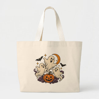Friendly Ghosts Vintage-Halloween-Tasche Jumbo Stoffbeutel