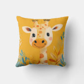 Friendly GIraffe Kids Illustration Safari Thema Kissen (Rückseite)