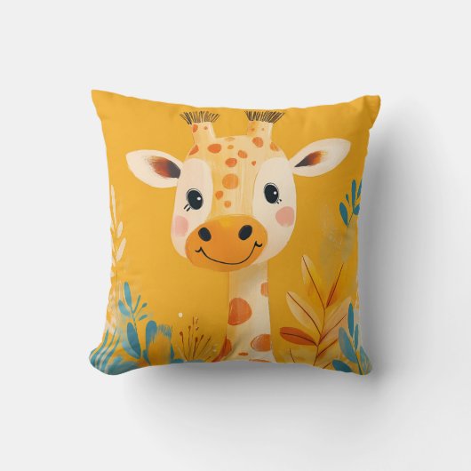 Friendly GIraffe Kids Illustration Safari Thema Kissen (Vorderseite)