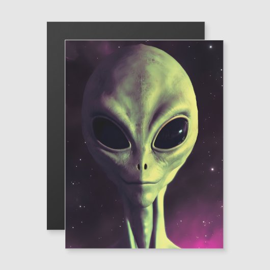 Friendly Gray Alien Magnetkarte (Vorne/Hinten)