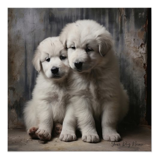 Friendly Great Pyrenees Puppy Dogs 004 - Raimon P Poster (Vorderseite)