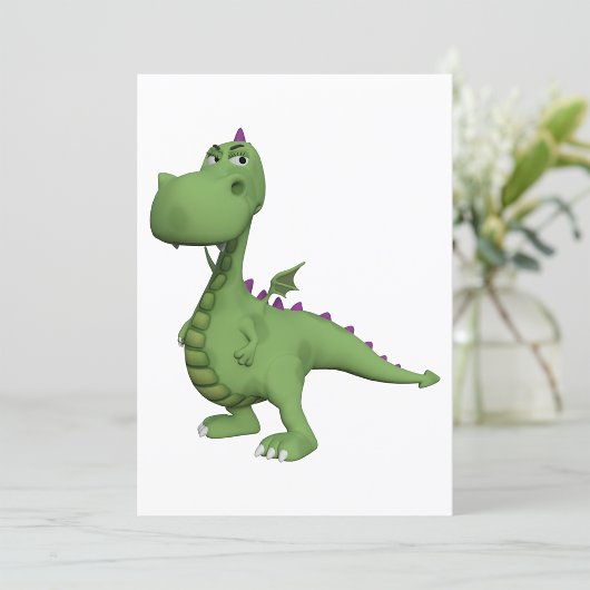 Friendly Green Dinosaur Einladung