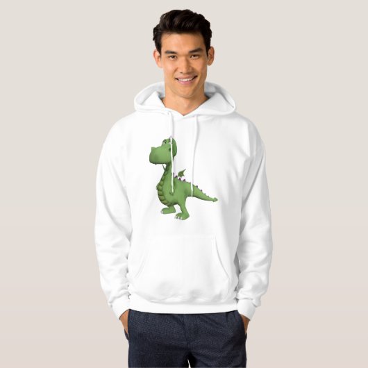 Friendly Green Dinosaur Hoodie (Vorne ganz)