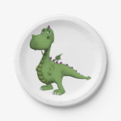 Friendly Green Dinosaur Pappteller (Vorderseite)