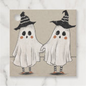 Friendly Halloween Ghost Twins Geschenkanhänger (Vorderseite)