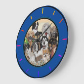 Friendly, Happy Dog Pack Wishes Acrylic Wall Clock Große Wanduhr (Winkel)