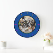 Friendly, Happy Dog Pack Wishes Acrylic Wall Clock Große Wanduhr (Zuhause)