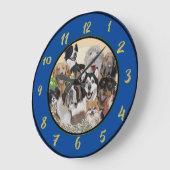 Friendly, Happy Dog Pack Wishes Acrylic Wall Clock Große Wanduhr (Winkel)
