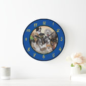 Friendly, Happy Dog Pack Wishes Acrylic Wall Clock Große Wanduhr (Zuhause)
