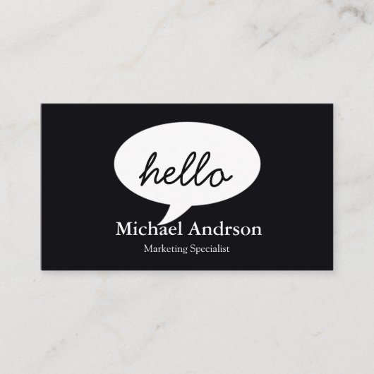 Friendly Hello Visitenkarte (Vorderseite)
