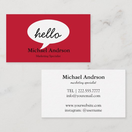 Friendly Hello Visitenkarte (Vorne/Hinten)