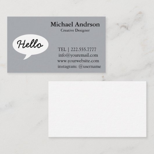 Friendly Hello Visitenkarte (Vorne/Hinten)