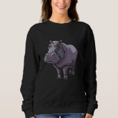 Friendly Hippopotamus Cartoon Hippo Sweatshirt (Vorderseite)