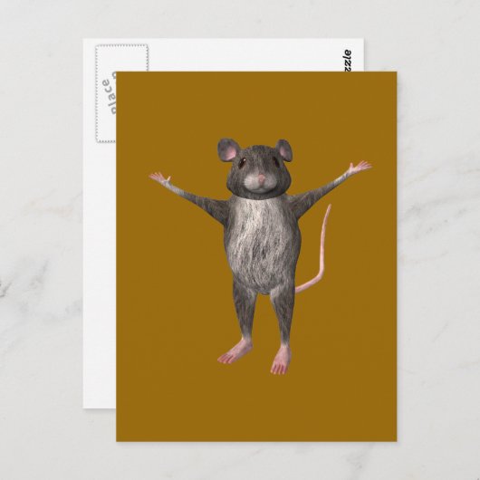 Friendly House Mouse Postkarte (Vorne/Hinten)