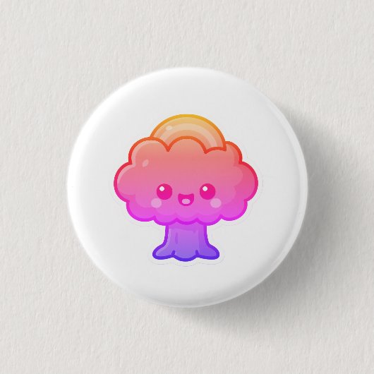 Friendly Kawaii Tree Button (Vorderseite)