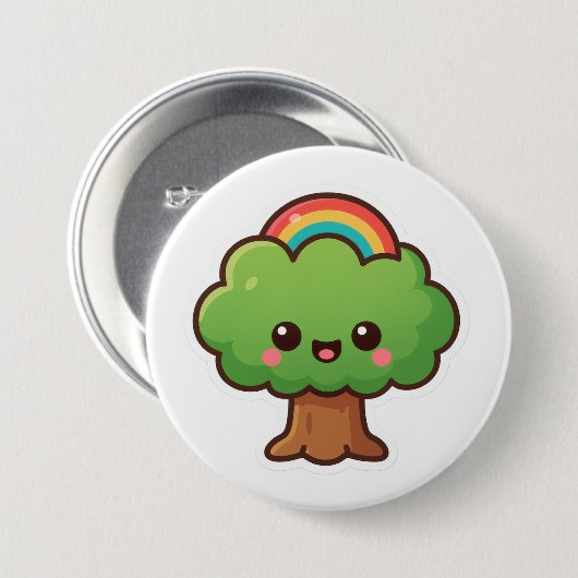 Friendly Kawaii Tree Button (Vorne & Hinten)