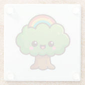 Friendly Kawaii Tree Glasuntersetzer (Rückseite)