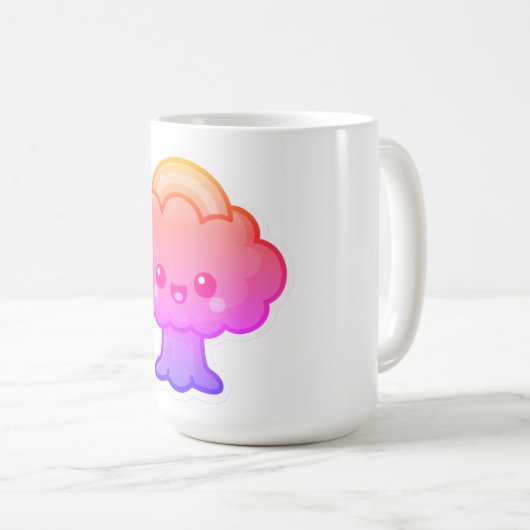 Friendly Kawaii Tree Kaffeetasse (VorderseiteRechts)