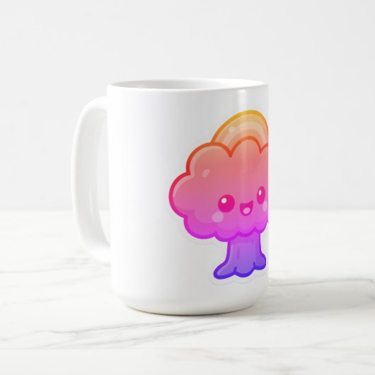 Friendly Kawaii Tree Kaffeetasse (Vorderseite Links)