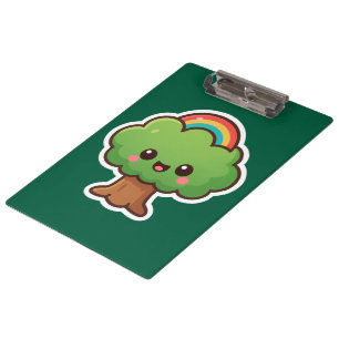 Friendly Kawaii Tree Klemmbrett