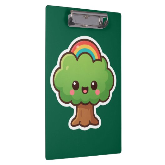 Friendly Kawaii Tree Klemmbrett (Rechts)