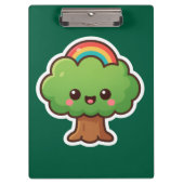 Friendly Kawaii Tree Klemmbrett (Vorderseite)