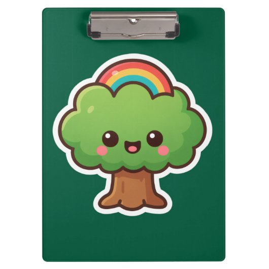 Friendly Kawaii Tree Klemmbrett (Vorderseite)