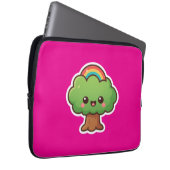Friendly Kawaii Tree Laptopschutzhülle (Vorne Rechts)