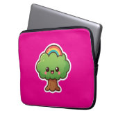 Friendly Kawaii Tree Laptopschutzhülle (Vorderseite Links)