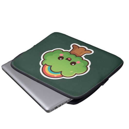 Friendly Kawaii Tree Laptopschutzhülle (Vorne Knopf)