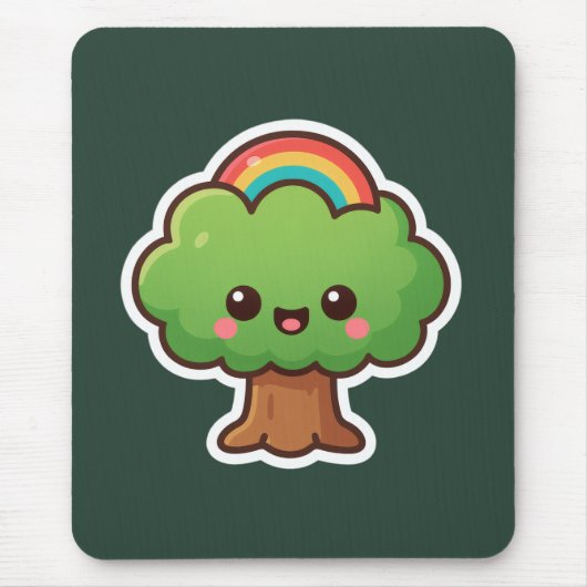 Friendly Kawaii Tree Mousepad (Vorne)