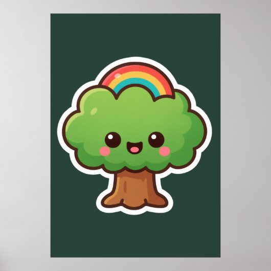 Friendly Kawaii Tree Poster (Vorne)