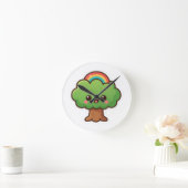 Friendly Kawaii Tree Runde Wanduhr (Zuhause)