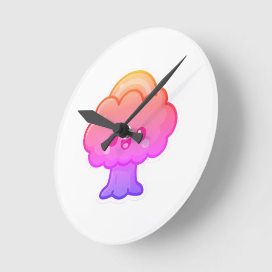 Friendly Kawaii Tree Runde Wanduhr (Winkel)