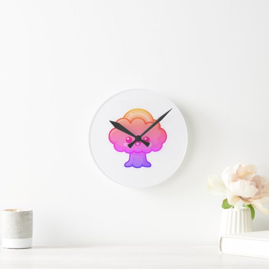 Friendly Kawaii Tree Runde Wanduhr (Zuhause)