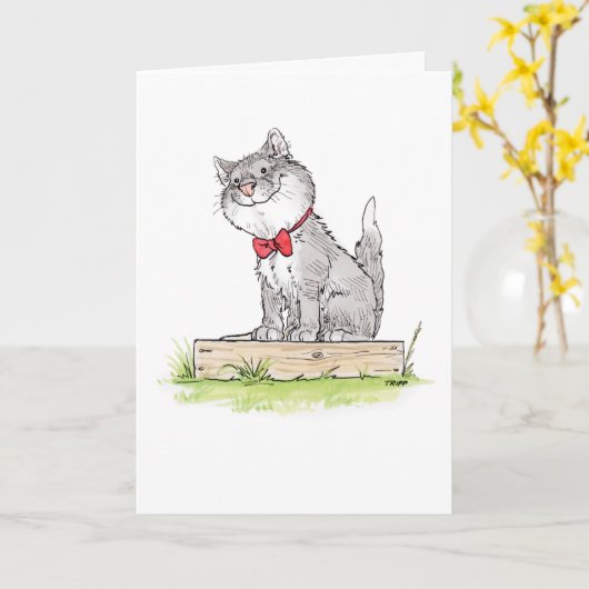 Friendly Kitty Card Karte (Gelbe Blume)